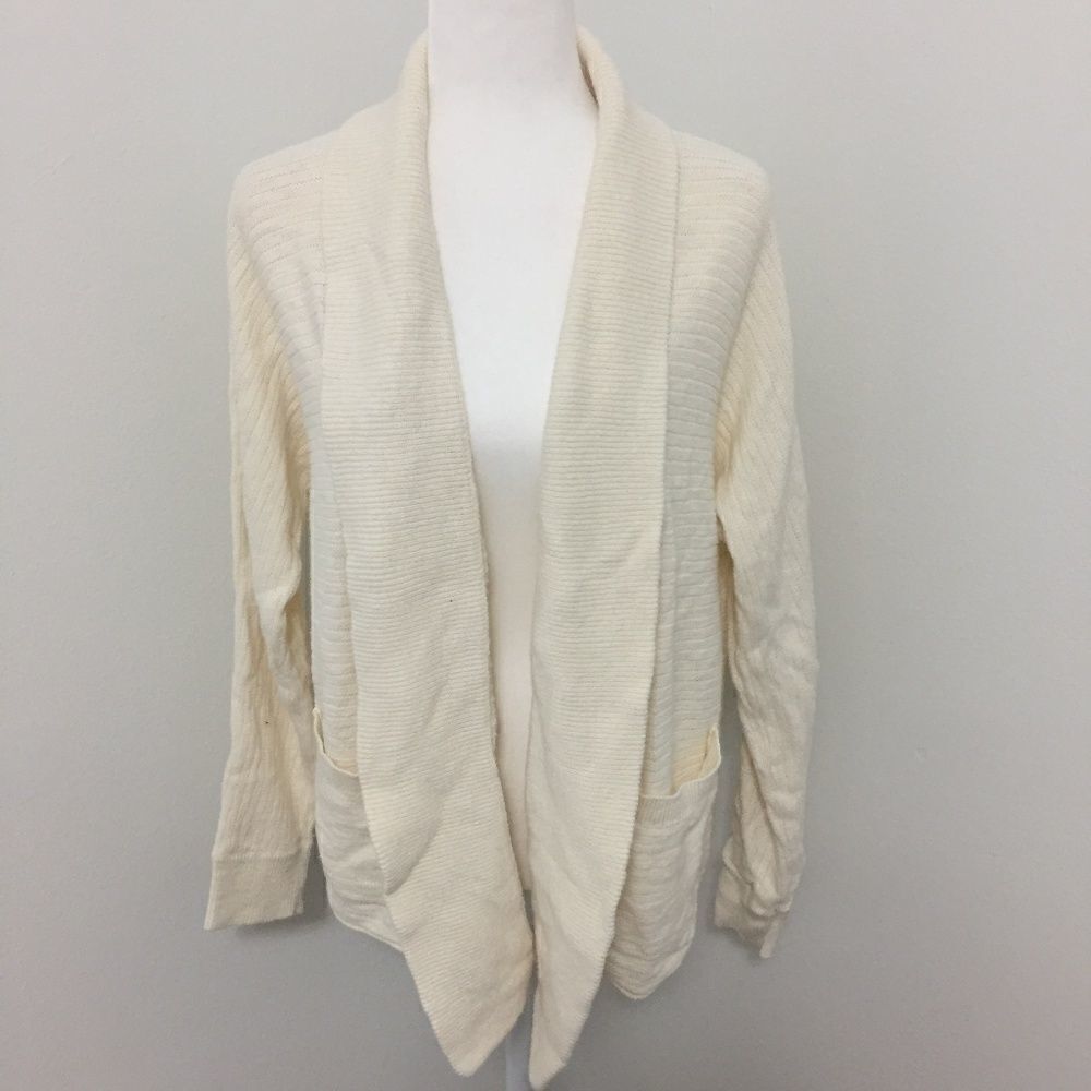 Madewell Cream Ribbed Knit Cardigan
